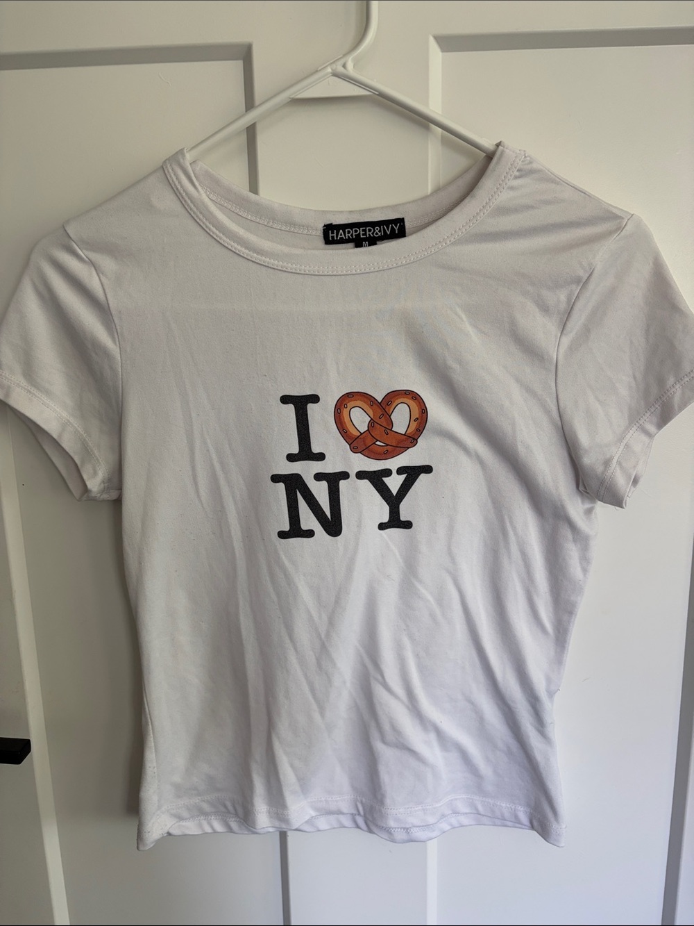 Girls' White "I Pretzel NY" Graphic Tee